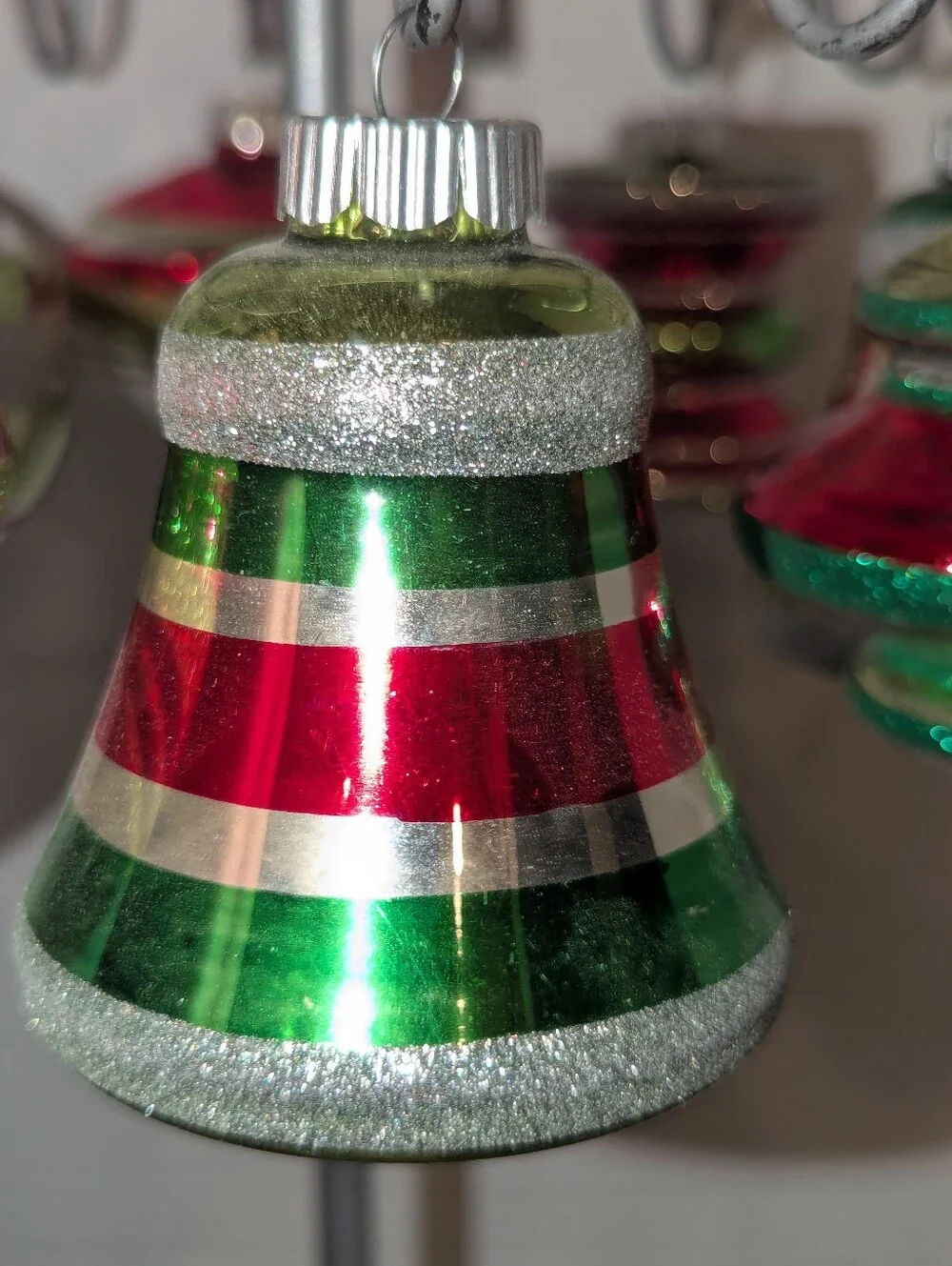 Set of 8 Christopher Radko Shiny Brite Glass Christmas Ornaments